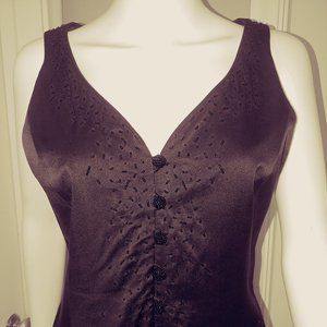 Beaded silk vest with beaded buttons - gorgeous details